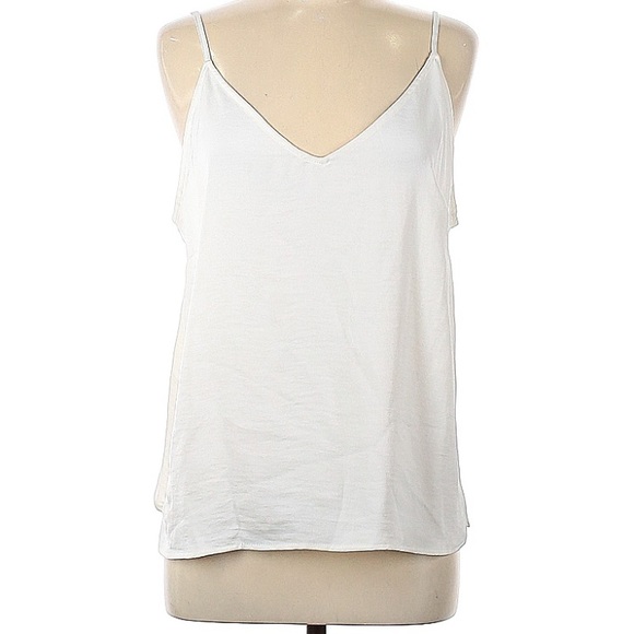 A New Day NWT Ivory Camisole Adjustable Spaghetti Strap V-neck Split Hem 10 - Picture 1 of 8